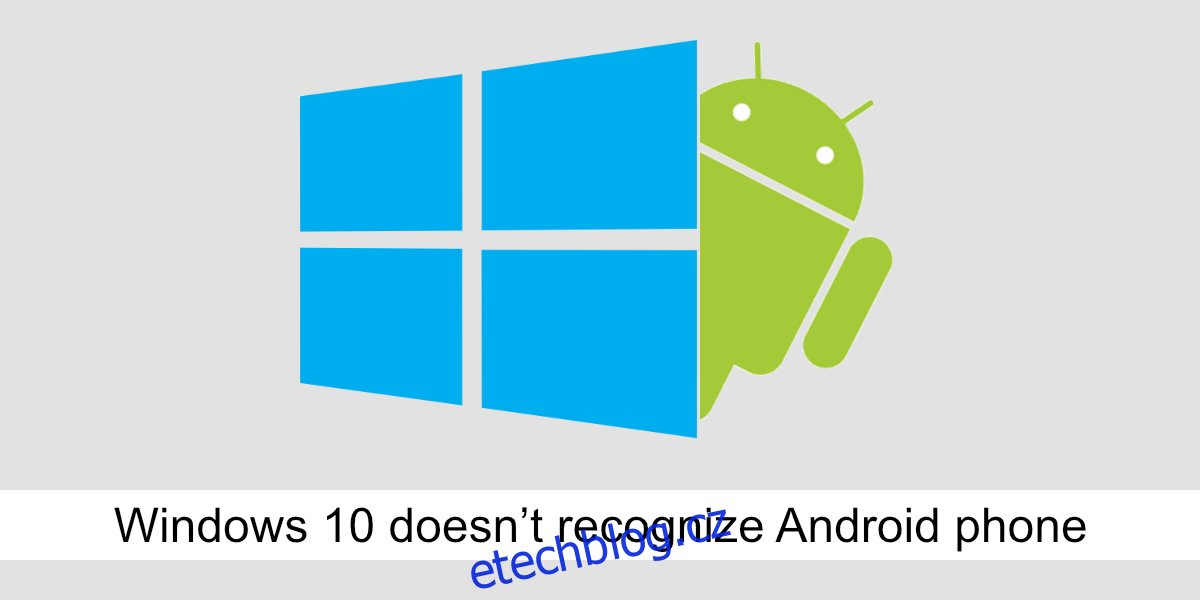   Windows 10 nerozpozná telefon Android