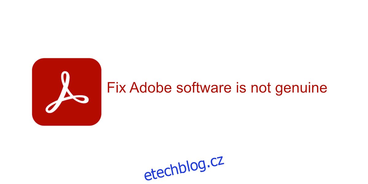 Software Adobe není originální