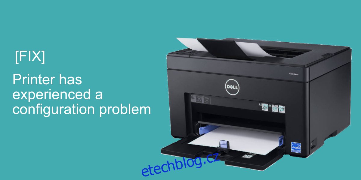 tiskárna zaznamenala problém s konfigurací