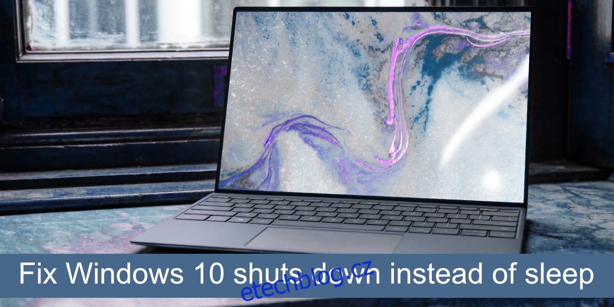 opravit Windows 10 se vypíná místo spánku