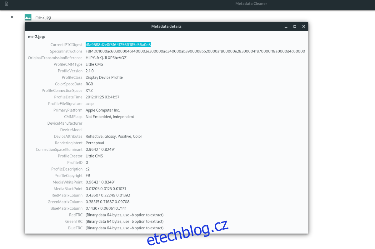 vyčistit metadata ze souborů na Linuxu