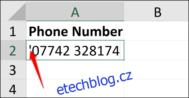 Jak zadat nulu před číslo v Excelu