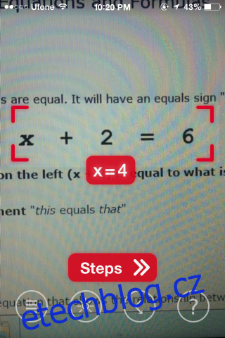Řešte lineární rovnice a zlomky pomocí fotoaparátu [iOS]