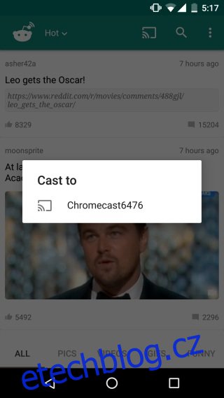 Jak odesílat a zařazovat příspěvky Reddit do Chromecastu z telefonu Android
