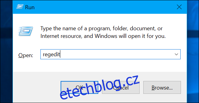 Stisknutím kláves Windows+R otevřete 