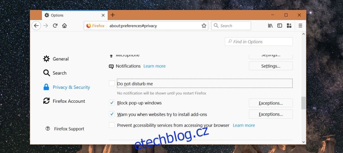 Jak dočasně zakázat oznámení ve Firefoxu
