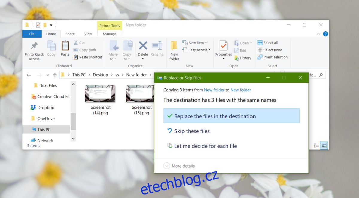 Jak kopírovat a uchovávat oba soubory v Průzkumníkovi souborů Windows 10