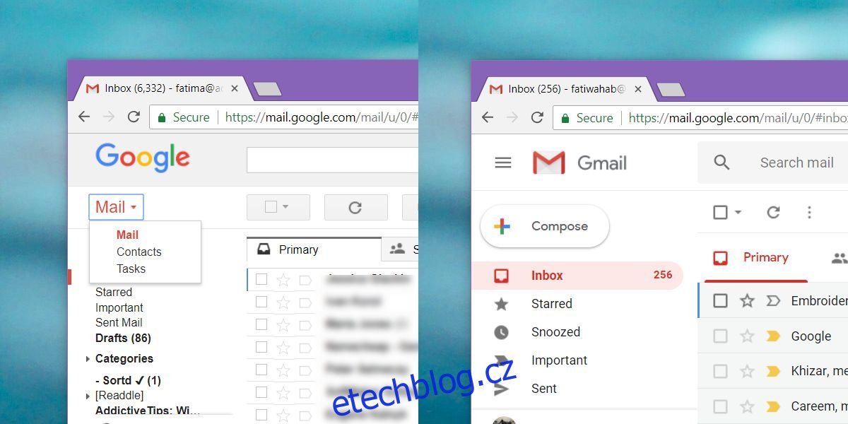 Jak najít kontakty v novém webovém rozhraní Gmailu