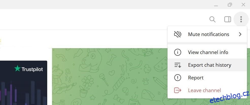 Jak exportovat historii chatu v telegramu